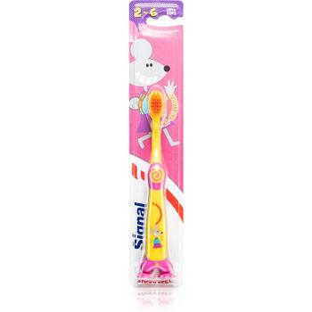 Signal Kids perie de dinti ultra moale pentru copii Yellow-Pink 1 buc