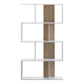 Bibliotecă alb-natural  cu aspect de lemn de stejar 89x165 cm Sigma – TemaHome