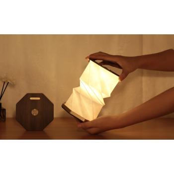 Veioză maro LED (înălțime 18 cm) Twist Hexagon – Gingko