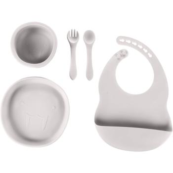 Zopa Silicone Set serviciu de masă pentru copii pentru copii Dove Grey 1 buc