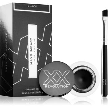 XX by Revolution MAXX IMPACT eyeliner-gel cu pensula culoare Black 3 g