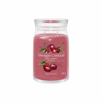 Lumânare parfumată Yankee Candle Signatureîn borcan, mare, Black Cherry, 567 g