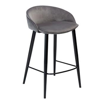 Scaun de bar gri din catifea 80 cm Dual – DAN-FORM Denmark