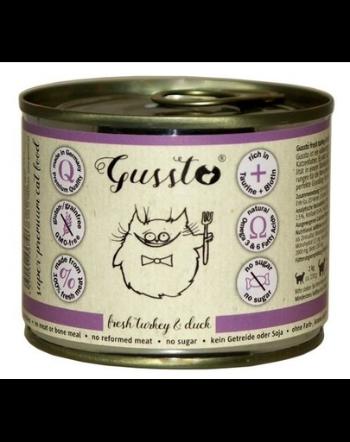 GUSSTO Cat Fresh Turkey&amp;Duck hrana pisici, curcan si rata 12x200 g