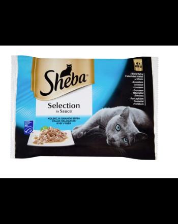 SHEBA Selection in Sauce mix de pește 4 x 85 g