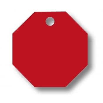 Medalion Imarc Auminiu Hexagon, Rosu, Masura S - Gravare Gratuita