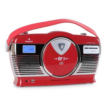 Auna Radio portabil Retro Vintage RCD-70 culoare roșie