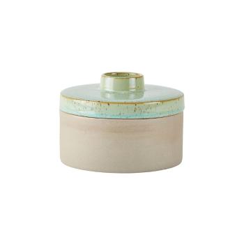 Vază din gresie ceramică cu capac Villa Collection Dusty, înălțime 10 cm