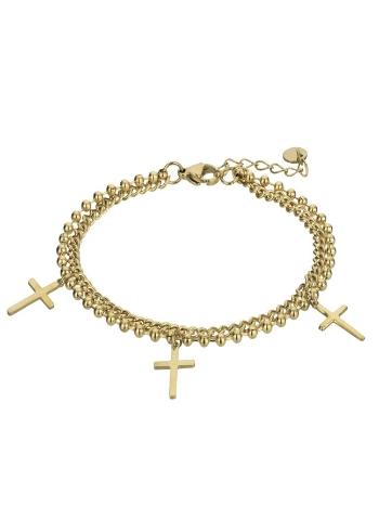 Marc Malone Brățară dublă placată cu aur Harley Gold Bracelet MCB23085G