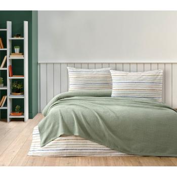 Set cuvertură, cearșaf și fețe de pernă verde din bumbac 200x240 cm Karina – Mijolnir