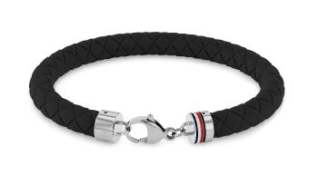 Tommy Hilfiger Brățară neagră stilată din silicon pentru bărbați 2790553