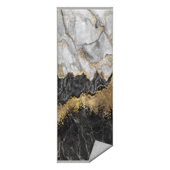 Covor negru-alb lavabil de tip traversă 80x200 cm – Mila Home