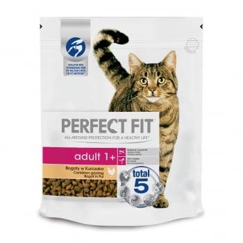 PERFECT FIT Cat Adult, Pui, hrană uscată pisici, 750g