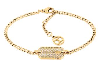 Tommy Hilfiger Brățară pentru femei placată cu aur cu cristale Dog Tag 2780864