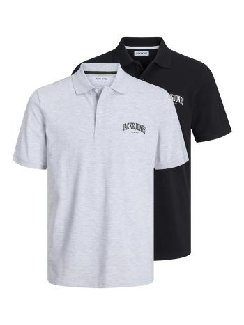 Jack&Jones 2 PACK - tricou polo pentru bărbați JJEJOSH Standard Fit 12257011 Black/White Melange M