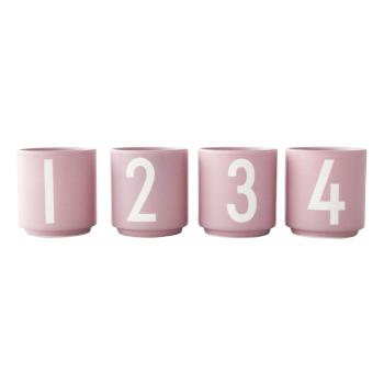 Set de 4 cești roz din imitație de porțelan Design Letters, 0,5 l