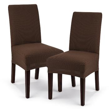 Husă multielastică 4Home Comfort pentru scaun, maro, 40 - 50 cm, set 2 buc.
