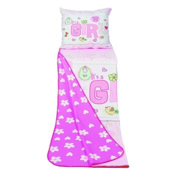 Set pătură și față de pernă  pentru copii roz 85x125 cm – OYO kids