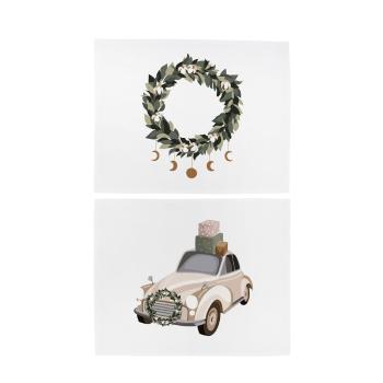 Suporturi pentru farfurii 2 buc. din material textil 35x47 cm  cu model de Crăciun Festive Car – Butter Kings