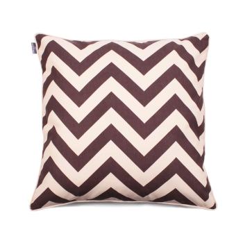 Față de pernă WeLoveBeds Zig Zag Brown, 50 x 50 cm, bej-maro