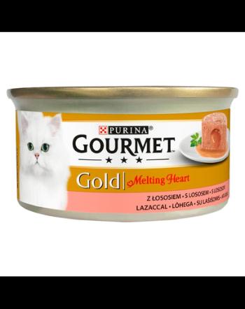 GOURMET Gold Melting Heart hrana umeda pentru pisici, cu somon 24 x 85g