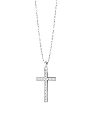 Preciosa Colier din argint cu zirconiu cubic Preciosa Cross Candy 5407 00