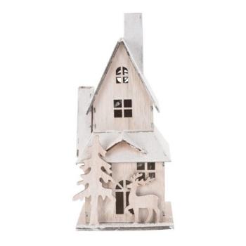 Căsuță cu LED Christmas house, alb, 9 x 20,5 x 9 cm