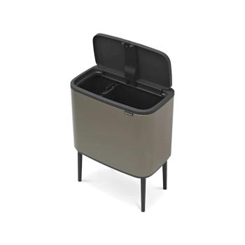 Coș de gunoi gri de reciclat/cu senzori de atingere din oțel 34 l Bo Touch Bin – Brabantia