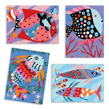 Set artistic cu nisip Djeco Rainbow Fish