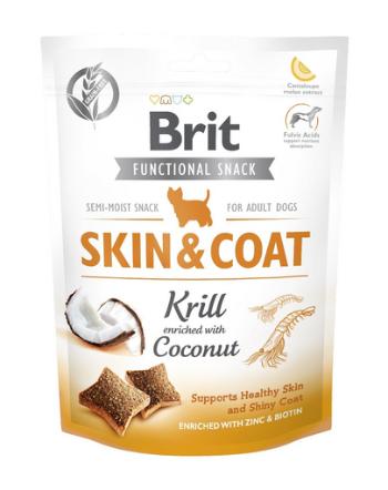 BRIT Care Dog Functional Snack Skin&amp;Coat Krill 150g gustare caini cu krill pentru blana