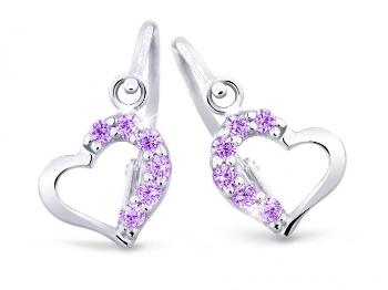 Cutie Jewellery Cercei delicați pentru copii din aur alb C2757-10-X-2 violet