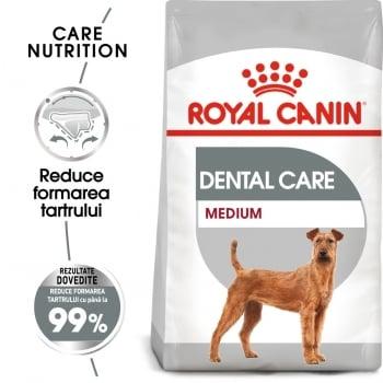 Royal Canin Medium Dental Care Adult, hrană uscată câini, reducerea formării tartrului, 3kg