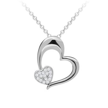 Preciosa Romantic colier din argint Tender Heart cu zirconiu cubic Preciosa 5334 00