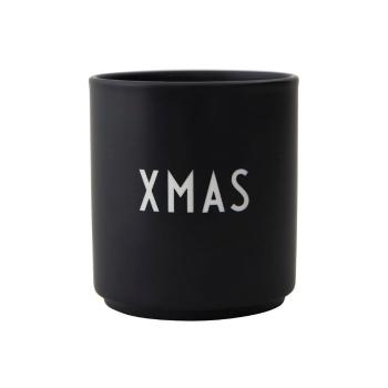 Cană din porțelan Design Letters Favourite XMas, negru