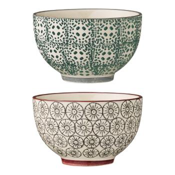 Set de 2 boluri din gresie ceramică Bloomingville Karine, ø 10 cm