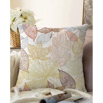 Față de pernă din amestec de bumbac Minimalist Cushion Covers Oriental Leaves, 55 x 55 cm