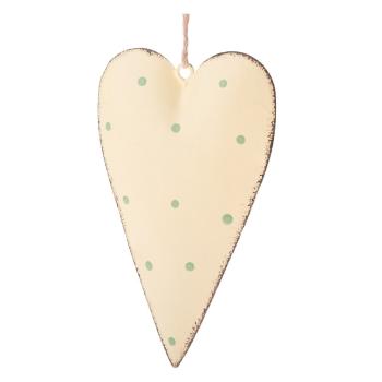 Set 3 decorațiuni metalice suspendate Dakls Dotty Heart, galben