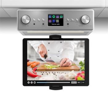 Auna CONNECT SOUNDCHEF, radio de bucătărie cu stativ penru tabletă, set, dab +, fm, 2x3 ", alb