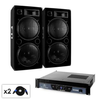 DJ PA Set Malone 2.0 "Bass" cu amplificator, difuzor și cablu 2000W