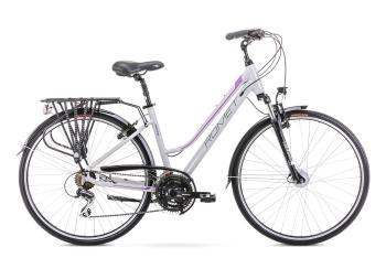 Bicicleta de trekking pentru femei Romet Gazela 3 Gri/Violet 2021