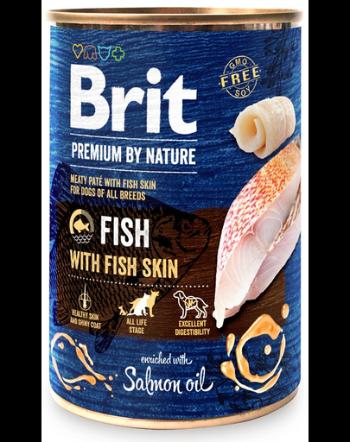 BRIT Premium by Nature hrană umedă pentru câini, pește și piele de pește 400 g