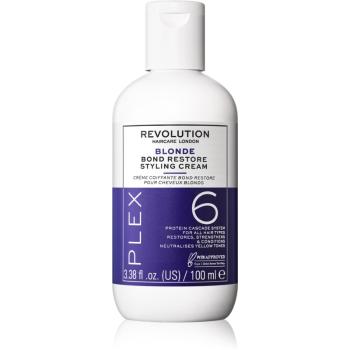 Revolution Haircare Plex Blonde No.6 Bond Restore Styling Cream Aplicarea jeturilor de refacere pentru ingrijire pentru par deteriorat 100 ml