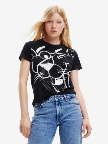 Desigual Pink Panther Smile Tricou Negru