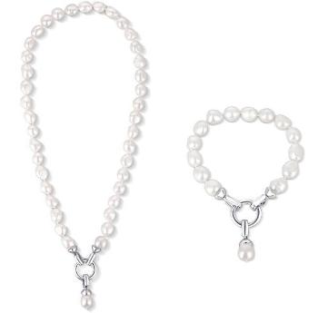 JwL Luxury Pearls Set avantajos de bijuterii cu perle JL0559 și JL0560 (brățară, colier)