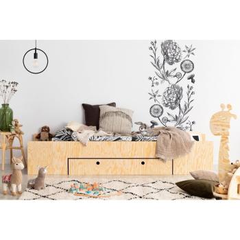 Pat pentru copii  natural  cu extensie suplimentară și spațiu de depozitare 70x160 cm LUNA A – Adeko