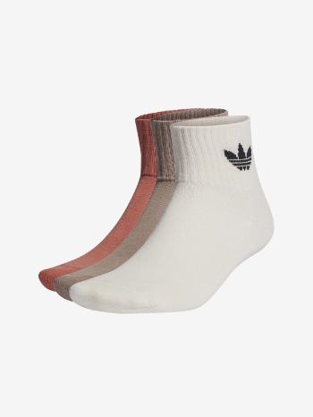 adidas Originals Set de 3 perechi de șosete Alb