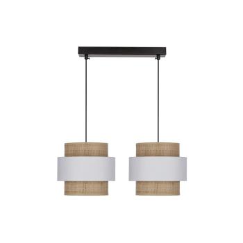 Lustră albă-în culoare naturală cu abajur din ratan ø 20 cm Rattan – Candellux Lighting