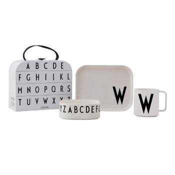 Set de luat masa pentru copii din 3 piese cu valiză Design Letters Classics W