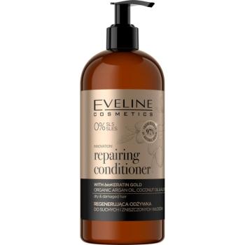 Eveline Cosmetics Organic Gold balsam regenerator pentru păr uscat și deteriorat 500 ml