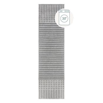 Covor tip traversă gri lavabil din janilie 60x240 cm Elton – Flair Rugs